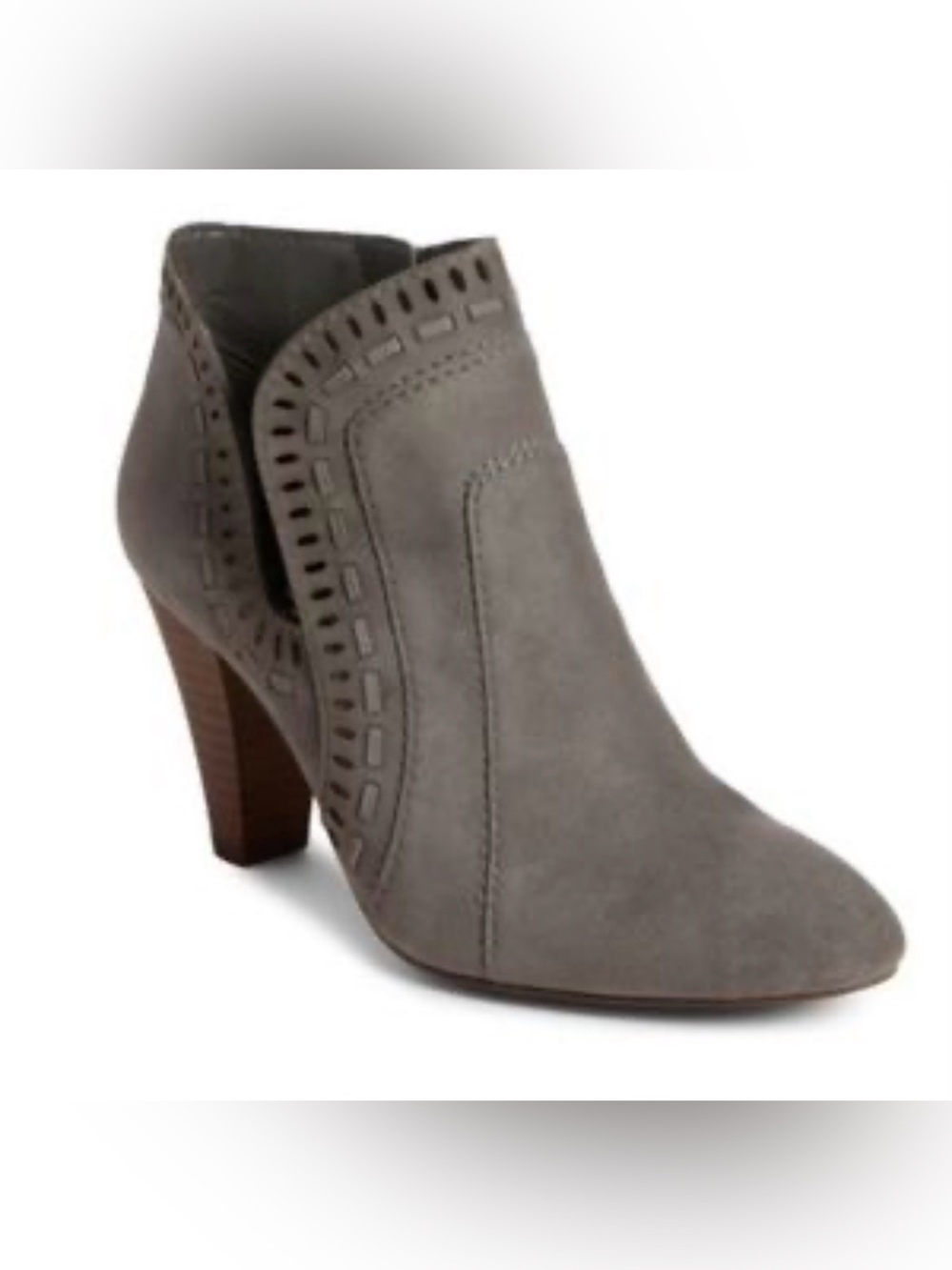 Vince Camuto Reeista Gray Suede Cutout Ankle Booties - Size 6 NWOT
